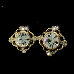 Crystal 1928 Square Earrings Victorian Revival
